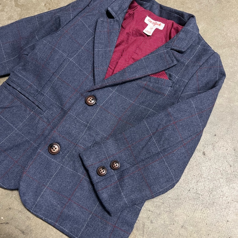 Cat & Jack Navy Blazer with Burgundy Lining